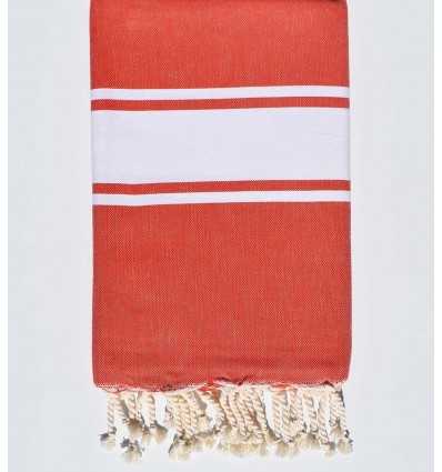 toalla de playa roja amapola tejido plato