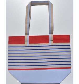 Bolso de playa azul pálido, rojo, gris, azul klein y azul aciano Fouta Tunisia - 1