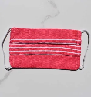 Mascarilla protectora para niños rosa con rayas  - 1