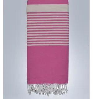 Fouta gigante rosa caramelo con rayas Fouta Tunisia - 1
