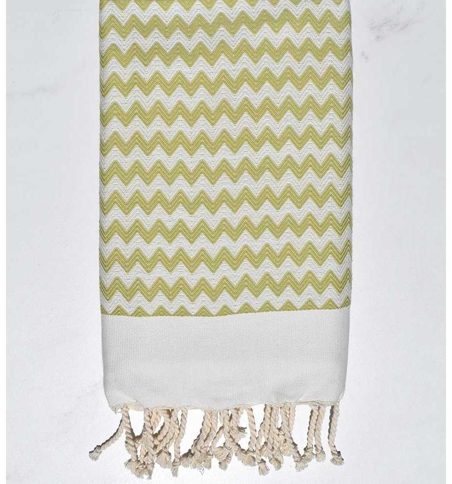 Fouta zigzag vert tilleul