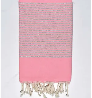 Toalla de playa Lurex rosa claro  - 1