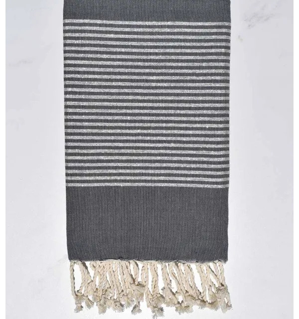 FOUTA Lurex plano gris oscuro Fouta Tunisia - 1