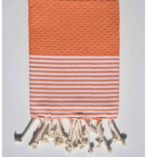 Servilleta naranja con rayas Fouta Tunisia - 1