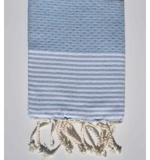Servilleta celeste con rayas Fouta Tunisia - 1