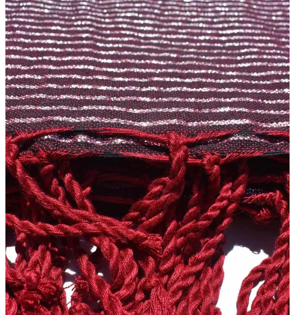 Fouta gigante burdeos con lurex plateado Fouta Tunisia - 2