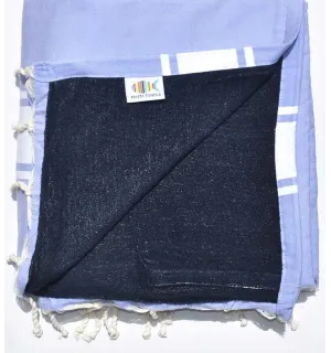 Toalla de playa esponja  lavanda y azul medianoche Fouta Tunisia - 1