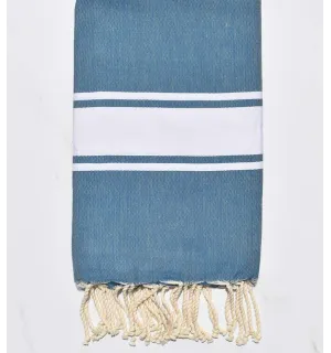 Toalla de playa Cobalto obscuro tejido plato Fouta Tunisia - 1