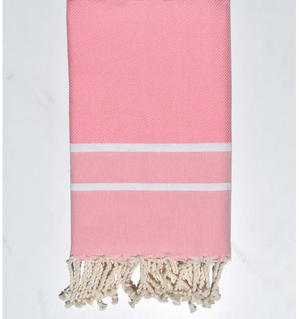 Toalla de playa chevron rosado Fouta Tunisia - 1