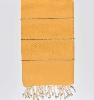 Fouta nido de abeja amarillo mostaza con lurex Fouta Tunisia - 1