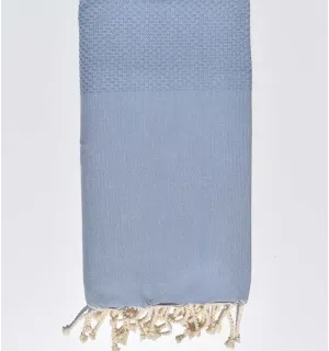 Fouta nido de abeja unido gris claro  - 1