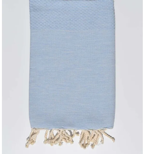 Toalla de playa nido de abeja azul pastel claro Fouta Tunisia - 1