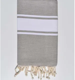 Toalla de playa gris beige claro Fouta Tunisia - 1