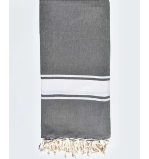 Toalla de playa gigante marrón topo 1.90m*2m Fouta Tunisia - 1