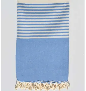Fouta gigante azul rayado blanco Fouta Tunisia - 1
