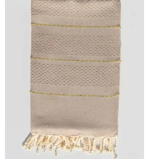 Toalla de playa beige oscuro con lurex Fouta Tunisia - 2