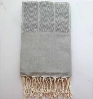 Toalla de playa cheurón verde salvia  - 1