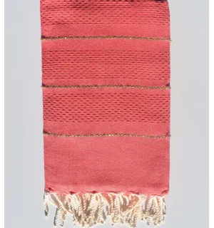 Toalla de playa nido de abeja rosa con lurex  - 1