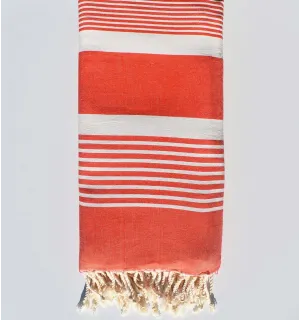 Fouta gigante rojo con rayas blancas Fouta Tunisia - 1