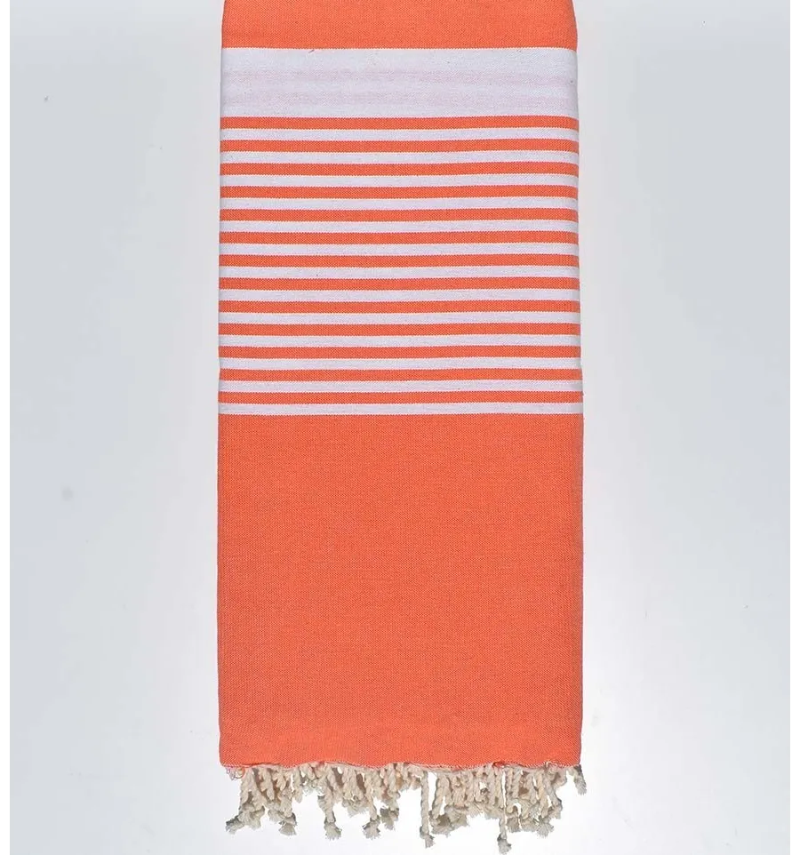 Fouta gigante naranja rayado blanco Fouta Tunisia - 2