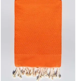 Toalla de playa Fouta  unido naranja brillante  - 1