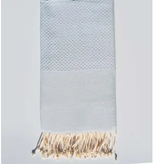 Fouta nido de abeja unido azul pastel claro Fouta Tunisia - 1