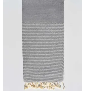 Fouta grande gris con lurex plateado Fouta Tunisia - 1