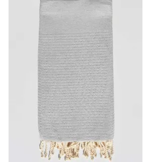 Fouta grande gris claro con lurex Fouta Tunisia - 1 2
