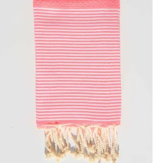 Toalla de playa para niños nido de abeja rosa neón Fouta Tunisia - 1