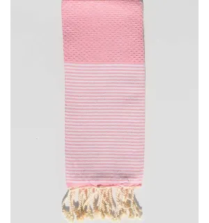 Toalla de playa nido de abeja rosa claro para niños Fouta Tunisia - 1