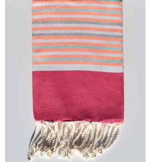 Toalla de playa para niños rosa, blanco, gris, verde mar, naranja fluorescente Fouta Tunisia - 1