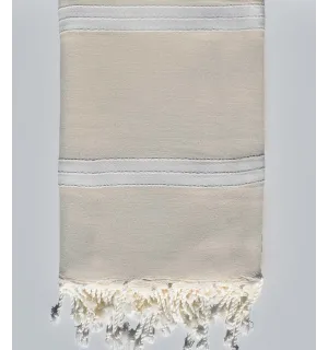 Fouta grande blanco crema y crudo 1,90m * 3m Fouta Tunisia - 1