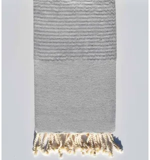 Toalla de playa lurex  gris claro Fouta Tunisia - 1