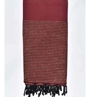 Fouta gigante Rojo Falun con lurex dorado Fouta Tunisia - 1