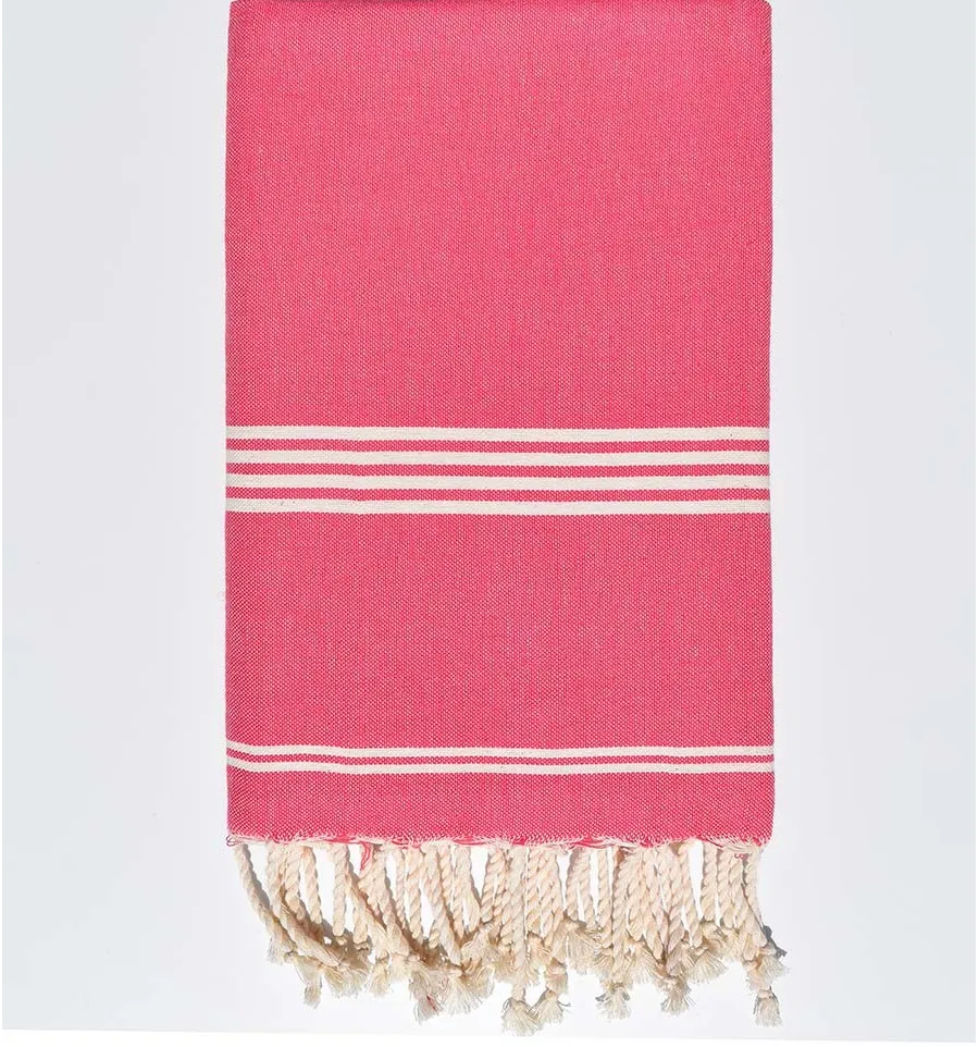 Toalla de playa Mykonos rosa fushia Fouta Tunisia - 4