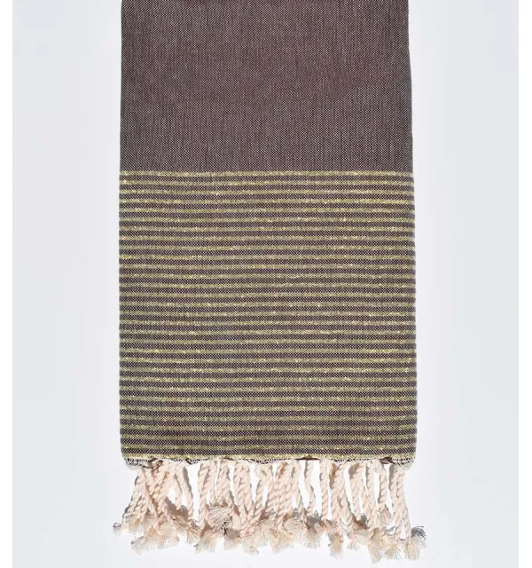 Toalla playa violeta oscuro con lurex dorado Fouta Tunisia - 1