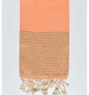 Toalla de playa color salmón claro con lurex Fouta Tunisia - 1