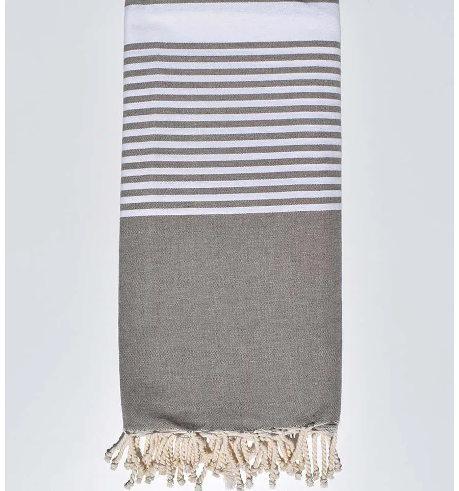 Toalla de playa gigante topo con rayas 1.90m x 3m Fouta Tunisia - 3