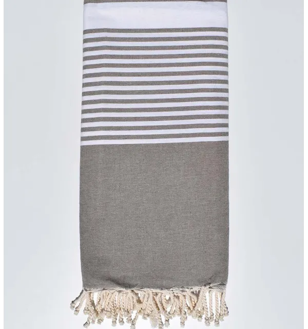 Toalla de playa gigante topo con rayas 1.90m x 3m Fouta Tunisia - 3