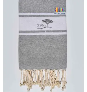Toalla de playa plana con bordado Fouta Tunisia - 1