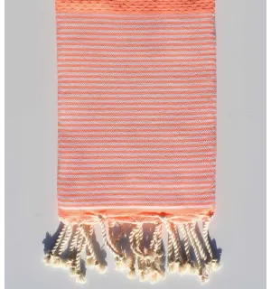 Toalla de playa infantil nido de abeja coral neón  - 1