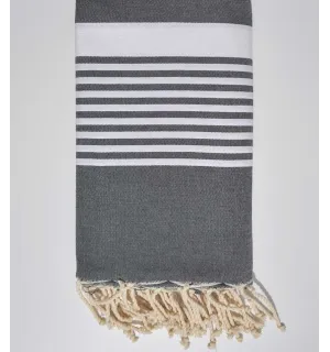 Toalla de playa gigante gris oscuro 1.90m*2m Fouta Tunisia - 1
