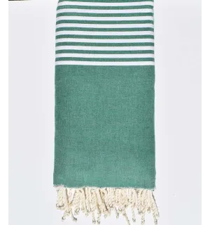 Toalla de playa Tiro verde con rayas Fouta Tunisia - 1