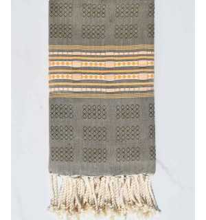 Toalla de spa verde pálido con motivos Fouta Tunisia - 1