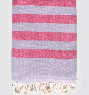 Toalla de playa rosa y glicina con forro esponja Fouta Tunisia - 1
