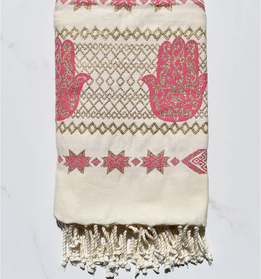 Fouta Khomsa rosa oscuro Fouta Tunisia - 2