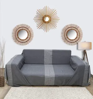 Fouta grande gris pizarra con lurex plateado Fouta Tunisia - 2