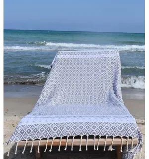 Toalla de playa florido gris  - 1