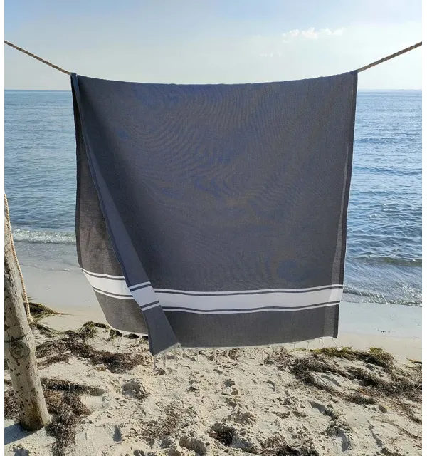 Toalla de playa Fouta gris medio Fouta Tunisia - 2