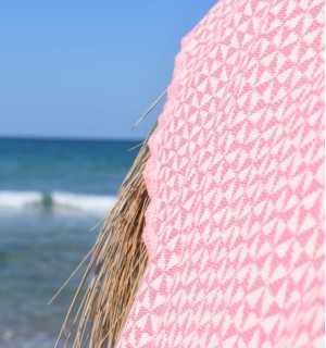 toalla de playa, mariposa rosa, Bebé Fouta Tunisia - 1 2